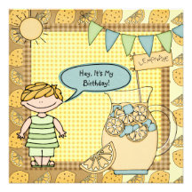 Invitation d'anniversaire de limonade d'été de gar