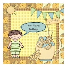 Invitation d'anniversaire de limonade d'été de gar
