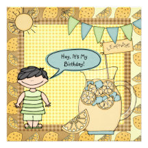Invitation d'anniversaire de limonade d'été de gar