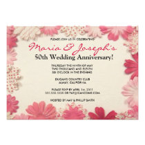 Invitation d'anniversaire de mariage de fleurs de  invitations