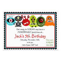 Invitation d'anniversaire de monstres invitations