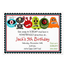 Invitation d'anniversaire de monstres