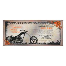 Invitation d'anniversaire de motard ou de moto