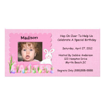 Invitation d'anniversaire de Pâques Photocarte Customisée