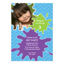 Invitation d'anniversaire de partie d'art