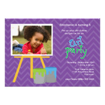 Invitation d'anniversaire de partie d'art de Child