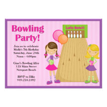 Invitation d'anniversaire de partie de bowling pou