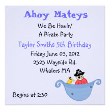 Invitation d'anniversaire de partie de pirate