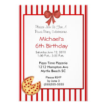 Invitation d'anniversaire de partie de pizza