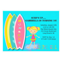 Invitation d'anniversaire de partie de plage de fi