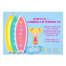 Invitation d'anniversaire de partie de plage de fi