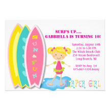 Invitation d'anniversaire de partie de plage de fi