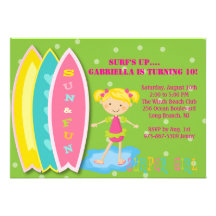 Invitation d'anniversaire de partie de plage de fi