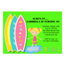 Invitation d'anniversaire de partie de plage de fi