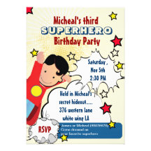 Invitation d'anniversaire de partie de super héros