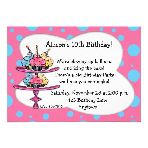 Invitation d'anniversaire de petits gâteaux