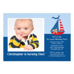 Invitation d'anniversaire de photo de bateau à voi