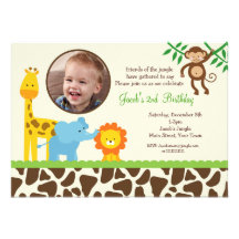 Invitation d'anniversaire de photo de safari de ju