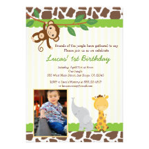 Invitation d'anniversaire de photo de safari de ju