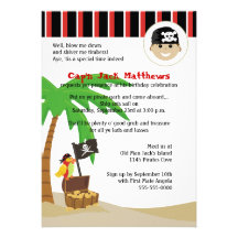 Invitation d'anniversaire de pirate de perroquet e