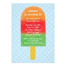 Invitation d'anniversaire de Popsicle de partie d'