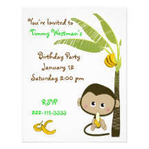 Invitation d'anniversaire de singe