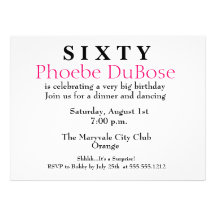 Invitation d'anniversaire de Sixtiety
