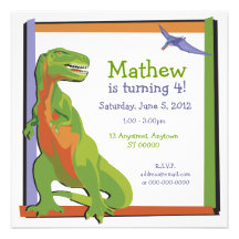 Invitation d'anniversaire de T-REX