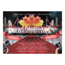 Invitation d'anniversaire de tapis rouge