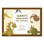 Invitation d'anniversaire de terre de dinosaure