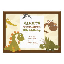 Invitation d'anniversaire de terre de dinosaure