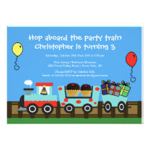 Invitation d'anniversaire de train de fête d'anniv