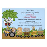 Invitation d'anniversaire de train de jungle de sa