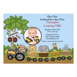 Invitation d'anniversaire de train de jungle de sa