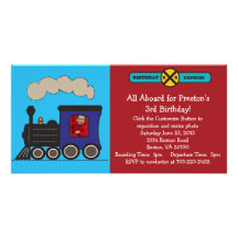 Invitation d'anniversaire de train de photo modèle pour photocarte