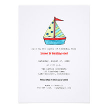 Invitation d'anniversaire de voilier