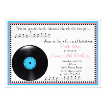 Invitation d'anniversaire des années 1950 d'houblo