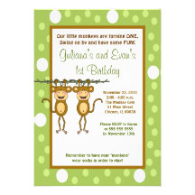 Invitation d'anniversaire du singe 5x7 de bébé de 