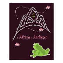 Invitation d'anniversaire - princesse et grenouill