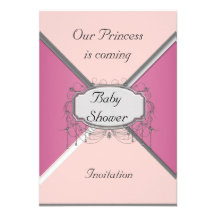 Invitation d'argent de rose de partie de baby show