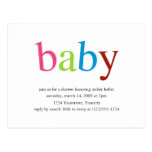 Invitation de baby shower carte postale