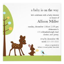 Invitation de baby shower d'Animails de bébé de ré