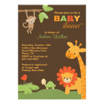 Invitation de baby shower d'animaux de jungle