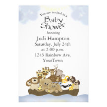 Invitation de baby shower d'arche de Noé
