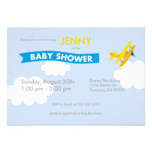 Invitation de baby shower d'avion