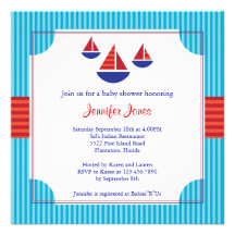 Invitation de baby shower de bateau à voile