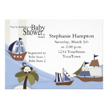 Invitation de baby shower de bateaux