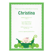 Invitation de baby shower de bébé de cosse de pois
