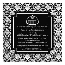 Invitation de baby shower de bébé de huche de dama