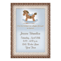 Invitation de baby shower de cheval de basculage